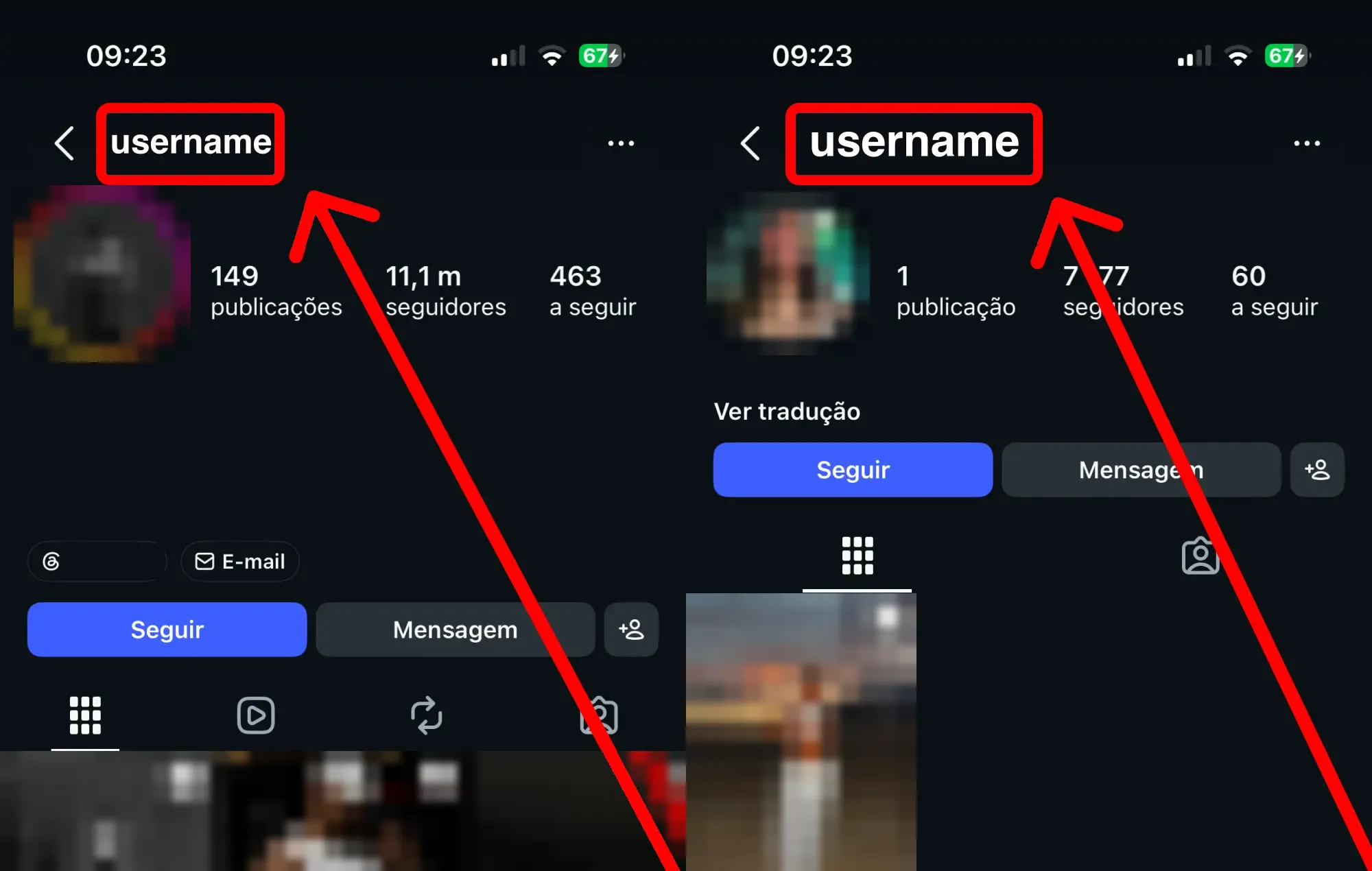 Comprar comentários no Instagram: guia com capturas de ecrã – onde encontrar o teu nome de utilizador ou o link do teu perfil Instagram