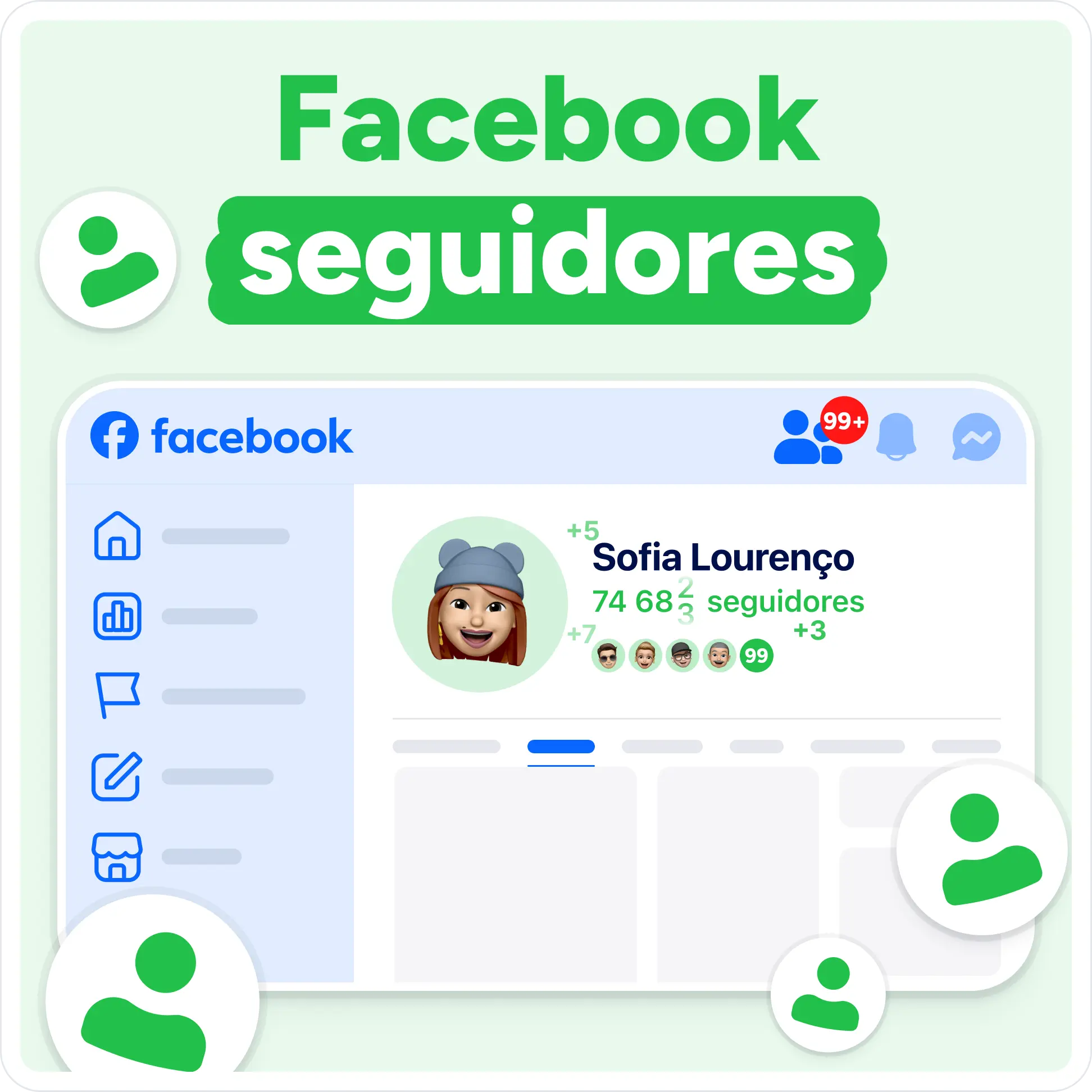 Comprar seguidores no Facebook Mockup