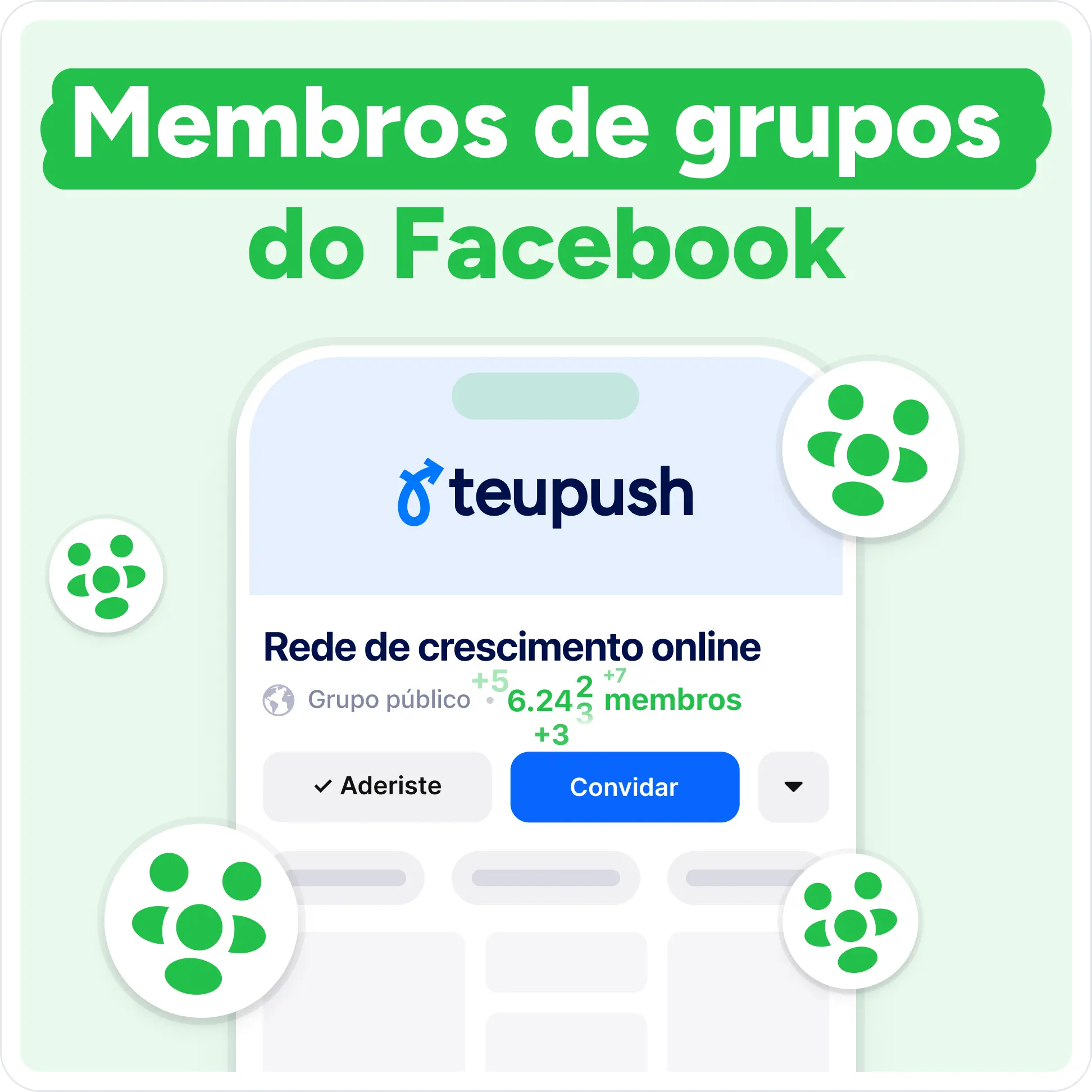Comprar membros de grupo do Facebook Mockup