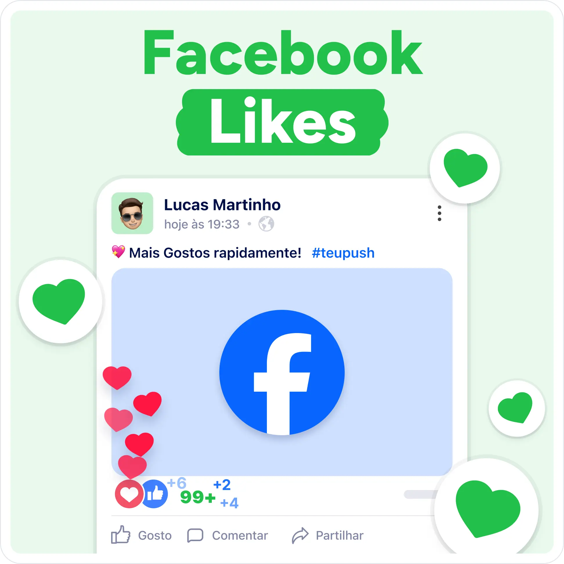 Comprar likes no Facebook Mockup