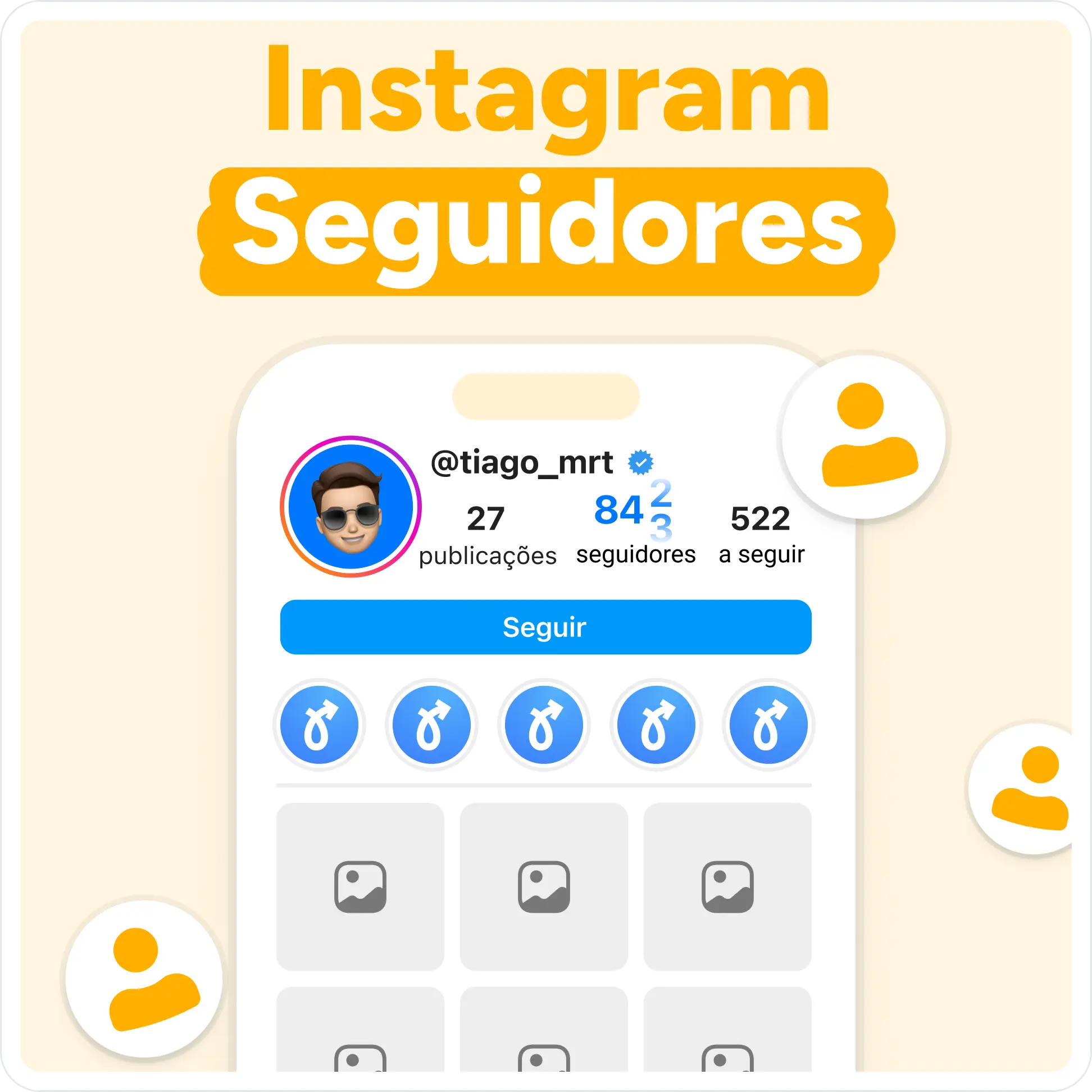Comprar seguidores no Instagram Mockup