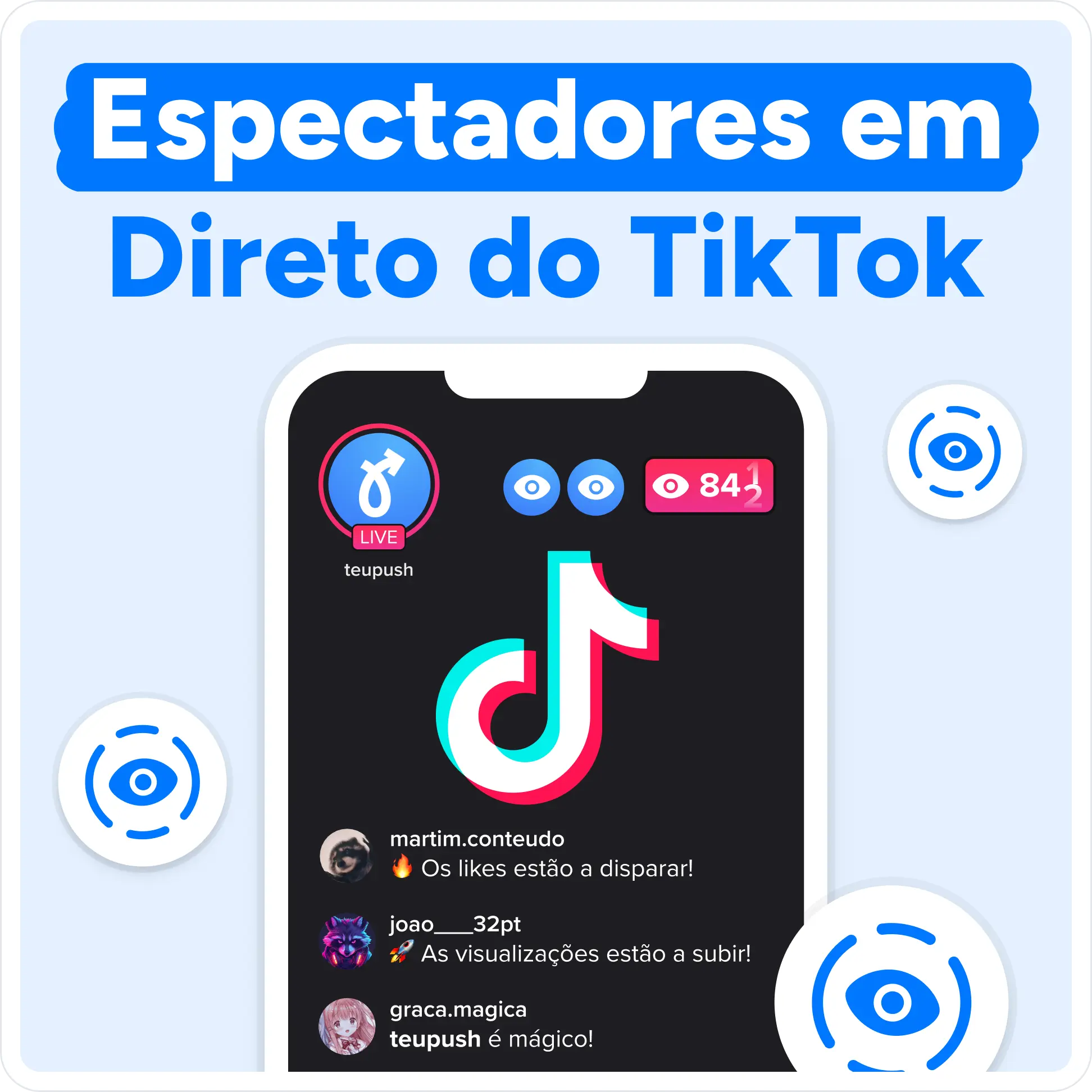 Comprar Espectadores em direto do TikTok Mockup