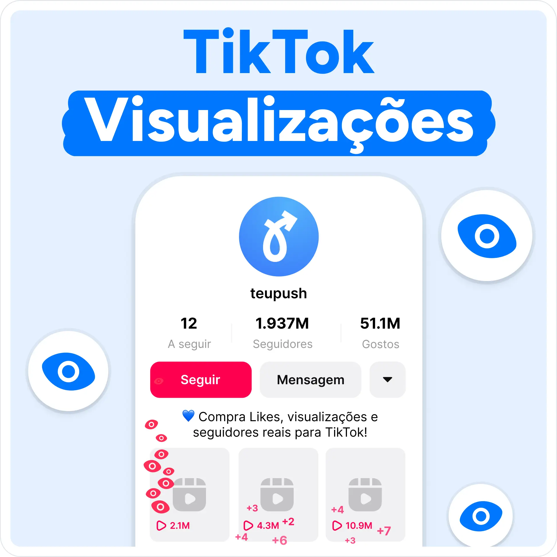 Comprar visualizações no TikTok Mockup