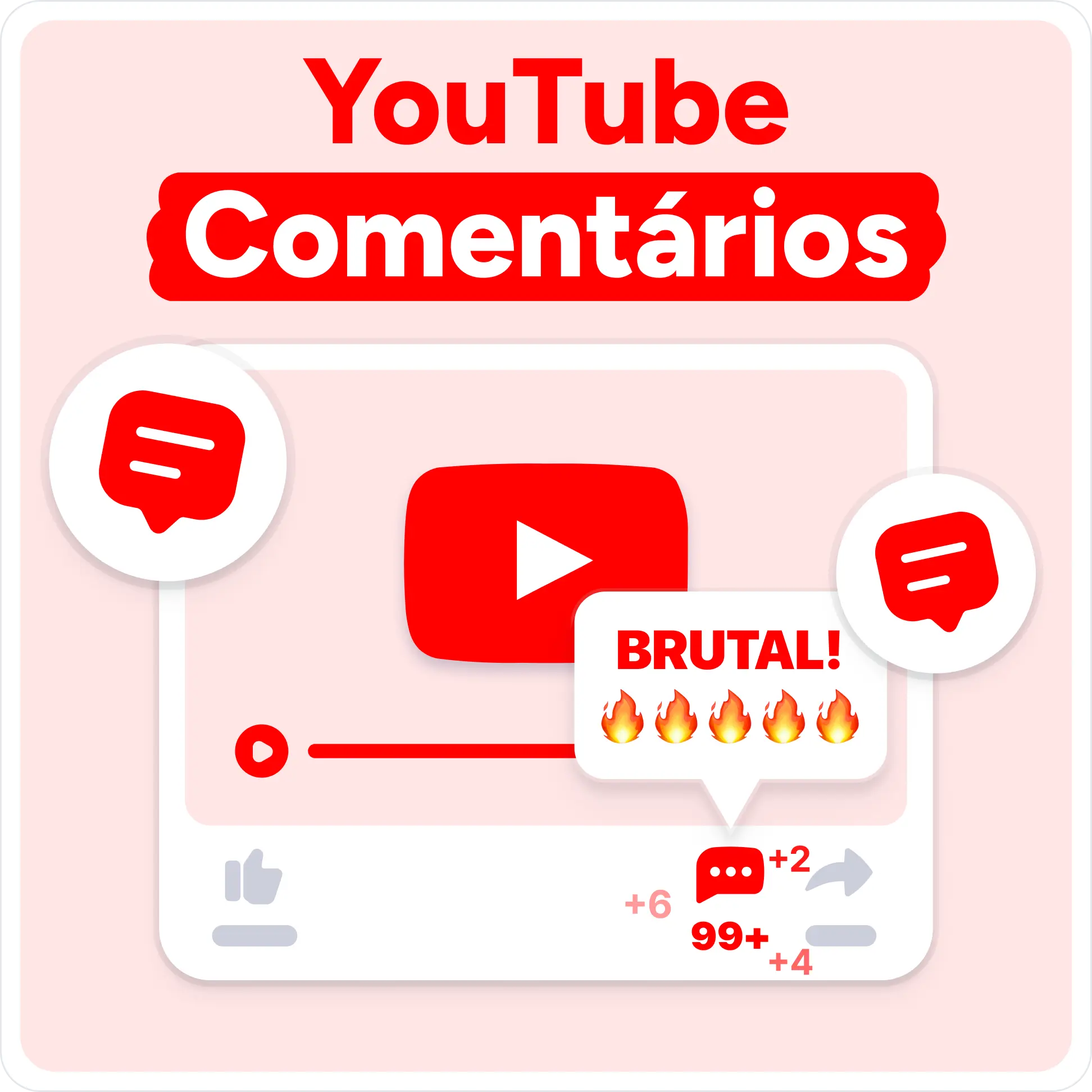Comprar comentários no YouTube Mockup