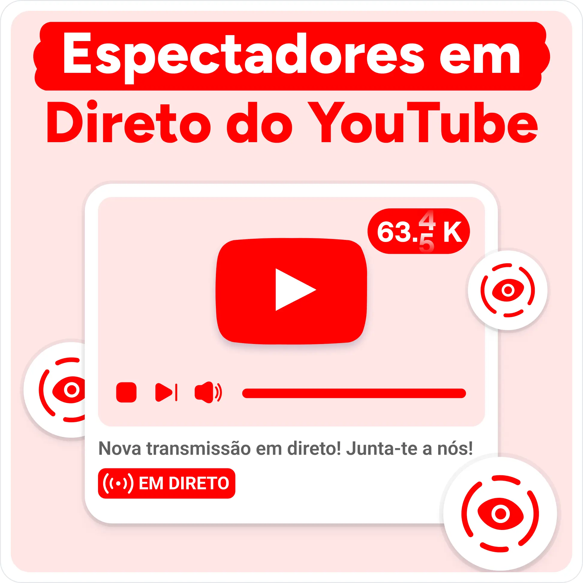 Comprar Espectadores em direto do YouTube Mockup
