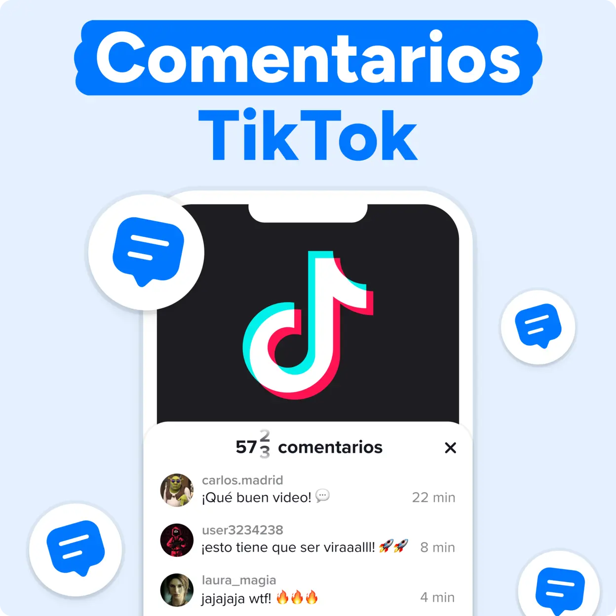 Comprar comentários de TikTok Mockup