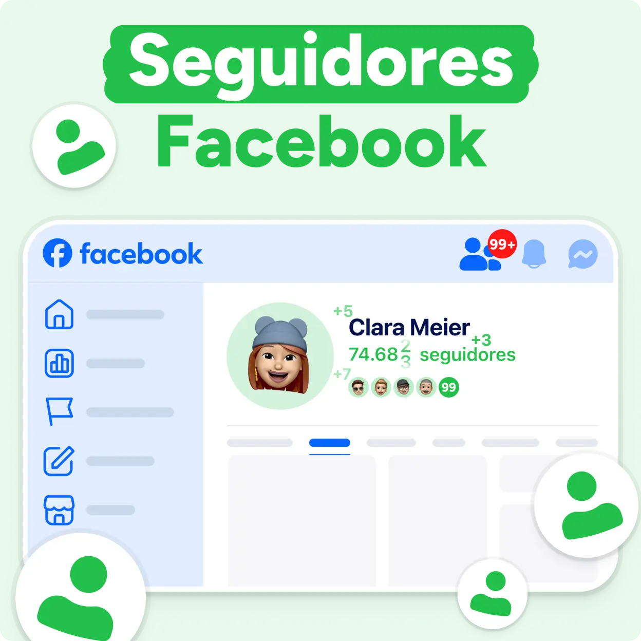 Comprar seguidores de Facebook Mockup